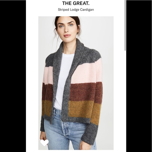 The Great The Stripe Lodge Cardigan In 